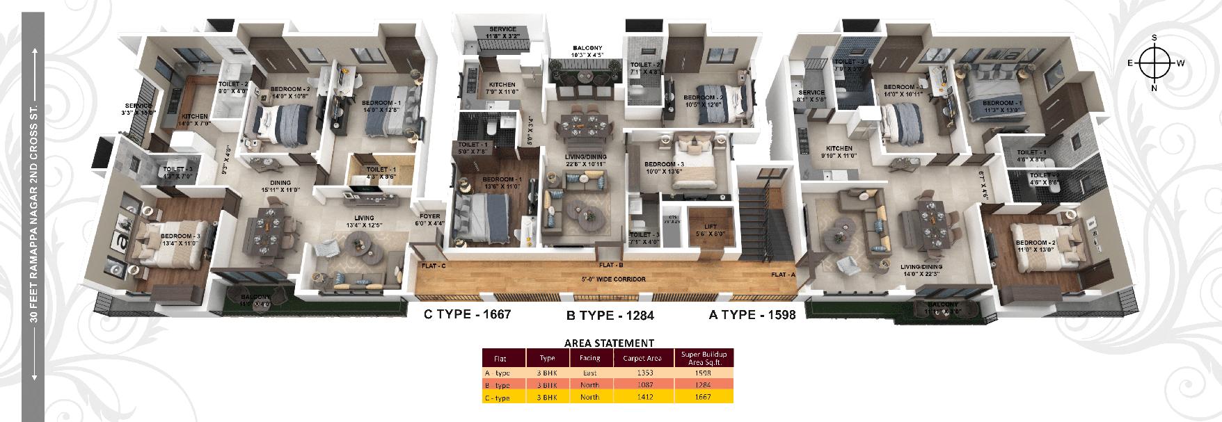 The Bliss No. 6, 2nd Cross St, Ramappa Nagar, Chennai Apartments